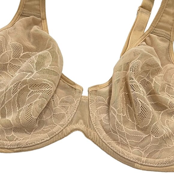 Wacoal 855225 Stark Beauty Beige Lace Underwire Bra Size 34D - Picture 4 of 5